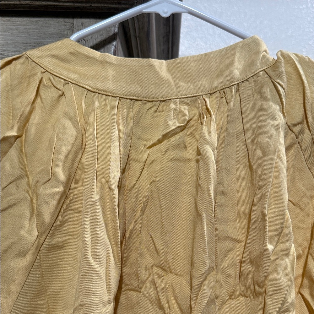 mittoshop Yellow Button-Front Ruffle Blouse - Picture 5 of 5